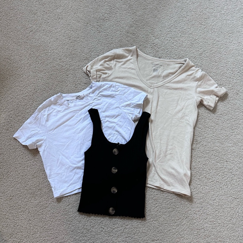 basic tops bundle (american eagle, cotton on, h&m)
